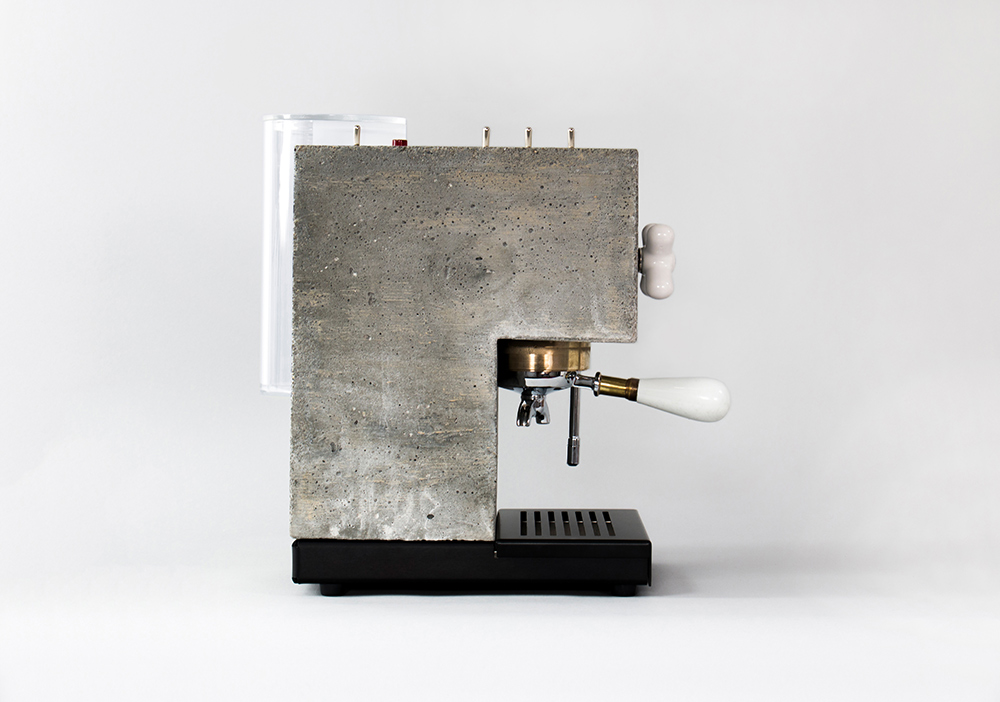 AnZa luzury stylish concrete and brass espresso maker